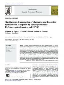 Simultaneous determination of olanzapine and fluoxetine ... - CORE