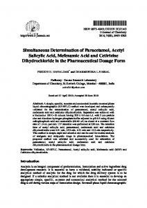 Simultaneous Determination of Paracetamol, Acetyl