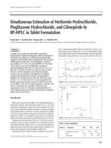 Simultaneous Estimation of Metformin Hydrochloride, Pioglitazone ...