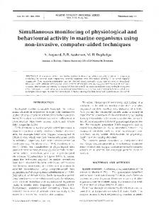 Simultaneous monitoring of physiological and ... - Inter Research