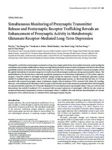 Simultaneous Monitoring of Presynaptic Transmitter Release and ...