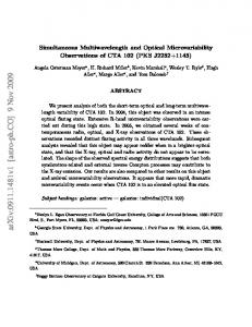 Simultaneous Multiwavelength and Optical Microvariability ...