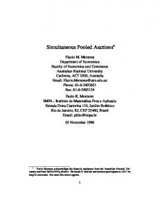 Simultaneous Pooled Auctions - EconWPA