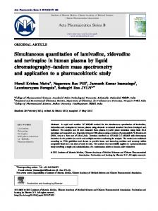 Simultaneous quantitation of lamivudine, zidovudine and ... - Core