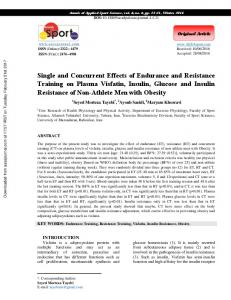 Single and Concurrent Effects of Endurance and Resistance Training ...