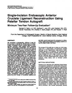 Single-Incision Endoscopic Anterior Cruciate Ligament ... - CiteSeerX