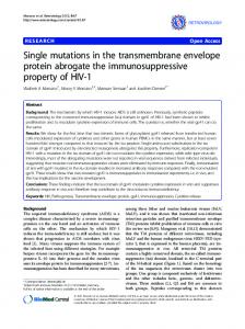 Single mutations in the transmembrane envelope ... - BioMedSearch