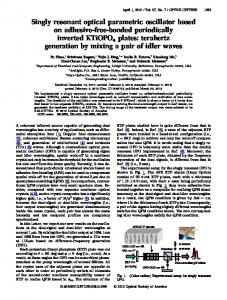 Singly resonant optical parametric oscillator based ... - OSA Publishing