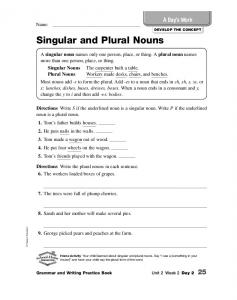 Singular and Plural Nouns