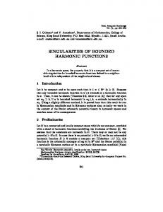 singularities of bounded harmonic functions - Project Euclid