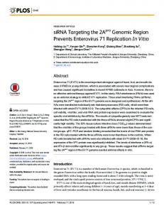 siRNA Targeting the 2Apro Genomic Region