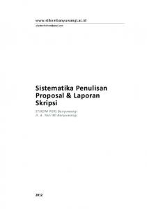 Sistematika Penulisan Skripsi - Stikom Banyuwangi