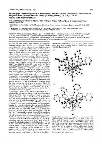 Site-specific Ligand Variation in Manganese-Oxide ... - George Christou