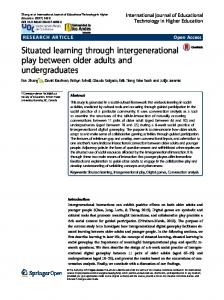 Situated learning through intergenerational play ... - SpringerOpen