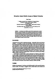 Situation Aware Mobile Access to Digital Libraries - Semantic Scholar