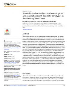 Skeletal muscle mitochondrial bioenergetics and ... - Semantic Scholar