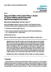 Sleep and Children with Cerebral Palsy: A Review ... - Semantic Scholar