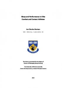 Sleep and Performance in Elite Combat and