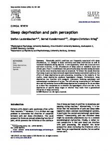 Sleep deprivation and pain perception