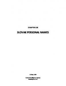 slovak personal names