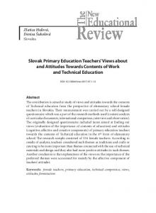 slovak Primary education teachers' Views about and Attitudes towards ...