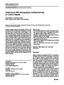 Small bowel MR enterography: problem solving in ... - Springer Link