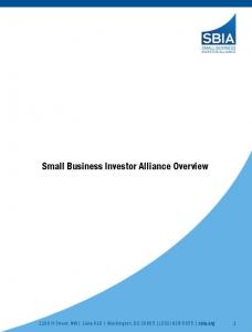 Small Business Investor Alliance Overview