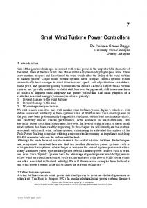 Small Wind Turbine Power Controllers - IntechOpen