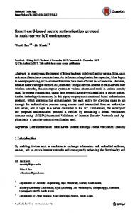 Smart card-based secure authentication protocol in ... - Springer Link