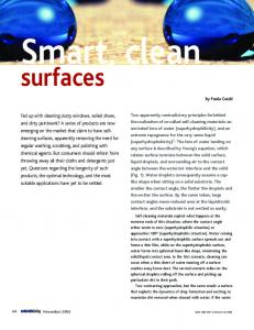 Smart, Clean Surfaces