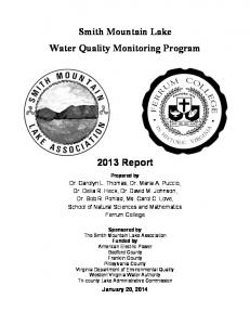 Smith Mountain Lake Water Quality Monitoring Program 2013 Report