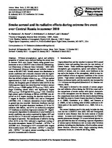 Smoke aerosol and its radiative effects during ... - Atmos. Meas. Tech