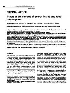 Snacks as an element of energy intake and food consumption - Nature