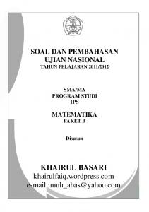 Soal dan Pembahasan UN 2012 SMA IPA paket B Matematika