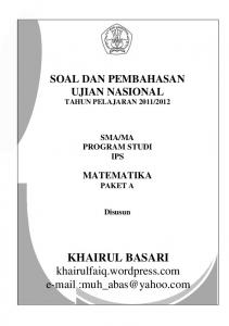 soal dan Pembahasan UN 2012 SMA IPS Paket A Matematika