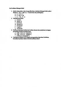 Soal Latihan: Bilangan Bulat 1. Untuk setiap nilai n dan d yang ...