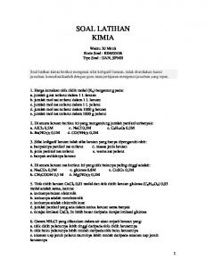 SOAL LATIHAN KIMIA