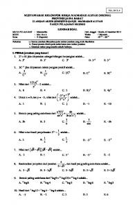 Soal Latihan UAS Matematika Kelas X