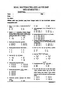 SOAL MATEMATIKA KELAS VII SMP MID ... - satunoldualima