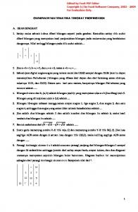 Soal OSN Matematika SMP Tingkat Provinsi tahun 2004