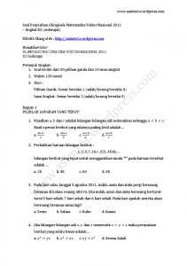 Soal Penyisihan Olimpiade Matematika Vektor Nasional 2011 tk. SD