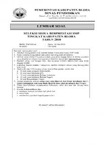 soal seleksi siswa teladan dan pembahasan - WordPress.com