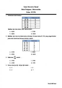 Soal Ujian Semester Ganjil kelas 11