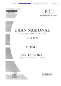 Soal UN Matematika SD P1 2013