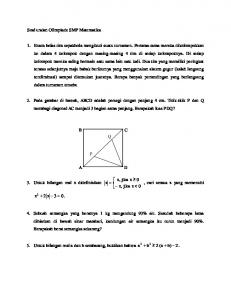 Soal uraian Olimpiade SMP Matematika 1. Enam belas tim ...