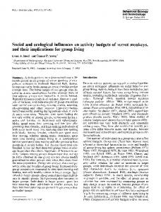 Social and ecological influences on activity budgets of ... - Springer Link