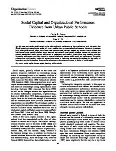 Social Capital and Organizational Performance - INFORMS PubsOnline