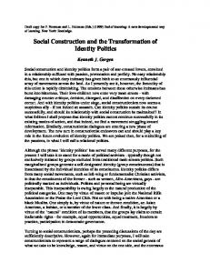 Social Construction and the Transformation of Identity Politics