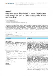 Social determinants of unmet hospitalisation need ... - Open Health Data