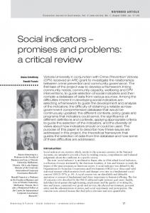 Social indicators - SAGE Journals